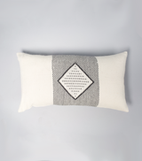 Ivory lumbar pillow with diamond pattern design