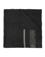 Black Wide Diagonal Alpaca Wrap with geometric pattern