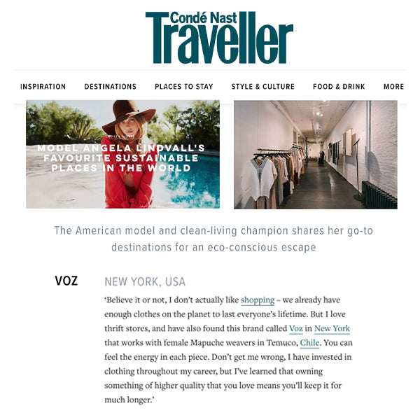 Image of Angela Lindvall in a sustainable fashion setting
