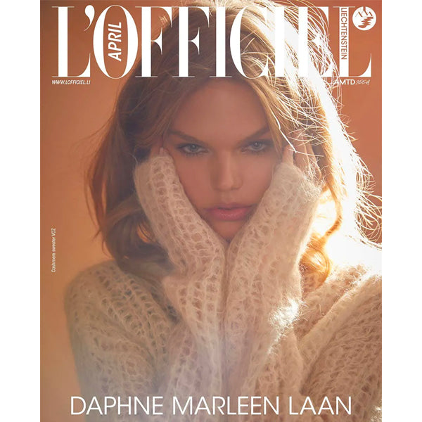 Magazine cover of L'Officiel, April issue featuring Daphne Marleen Laan