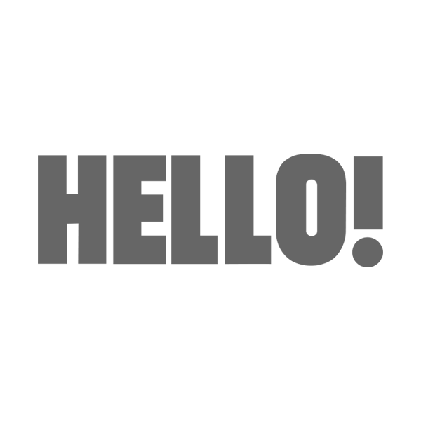 Text saying 'HELLO!' in bold letters