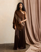 One Shoulder Draped Lines Top
