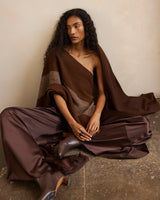 One Shoulder Draped Lines Top