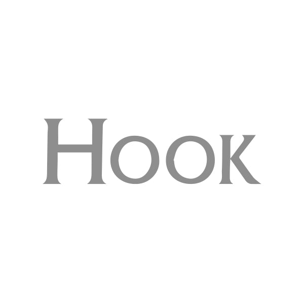 Text displaying the word 'Hook' in gray font.