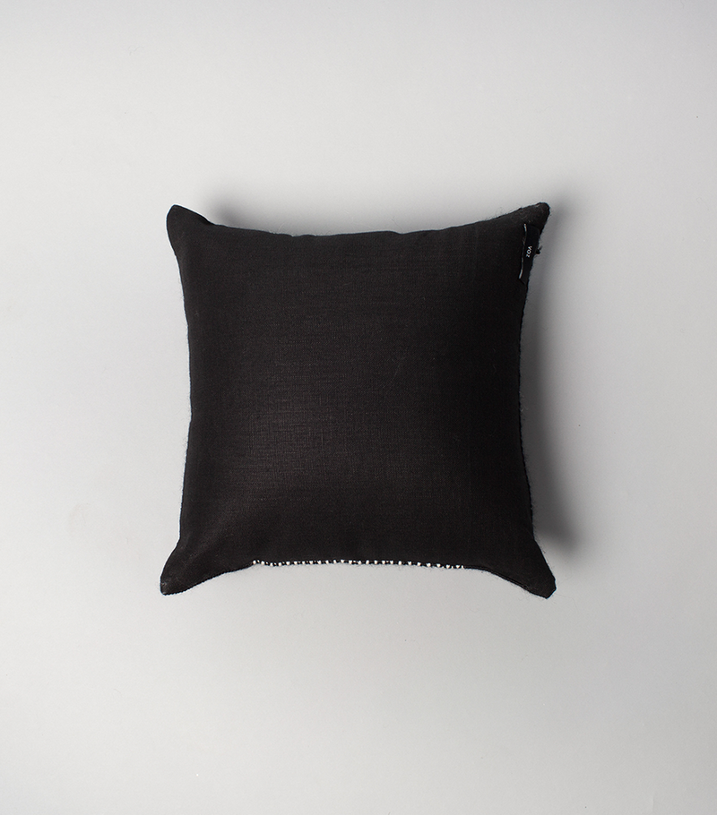 Diamante Square Textile Small Pillow in Black