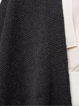 Close-up of a solid black merino duster fabric