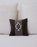 Estrella Square Pillow with Estrella symbol, brown and ivory colors
