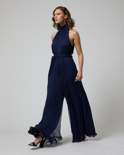 Crinkle Chiffon Palazzo Jumpsuit