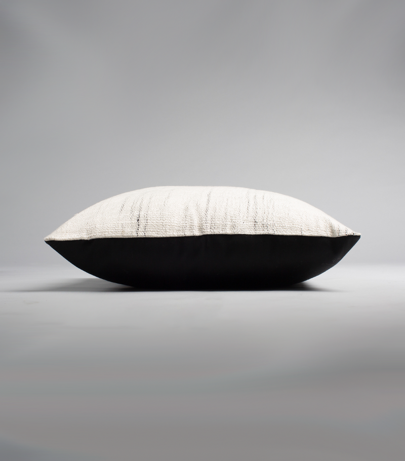 Pima Lineas Euro Pillow with a textured front and solid black back