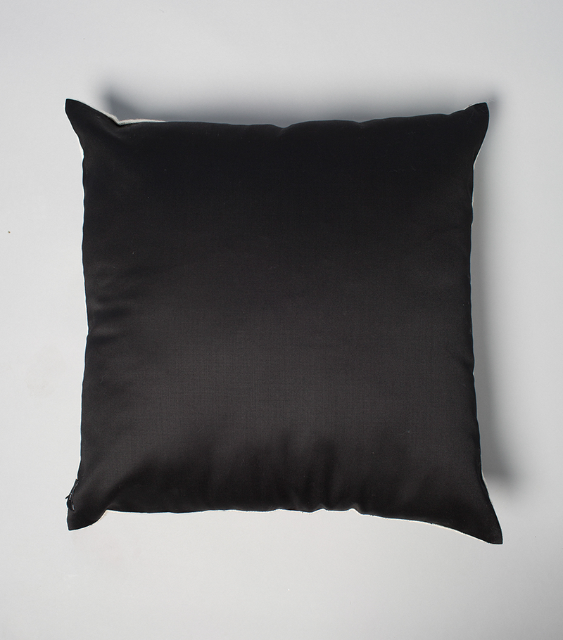 Black Pima Lineas Euro Pillow, 20" x 20", cotton backing